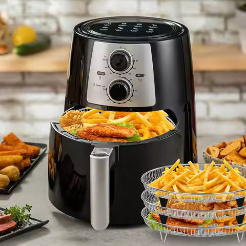 Friteuse à Air Numérique Tactile + Coupe-Légumes Rotatif 3 en 1 – Combo Cuisine Sain & Rapide